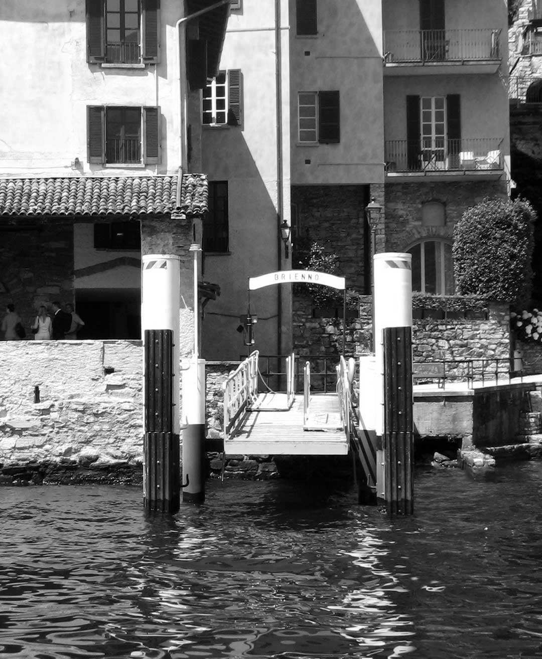 Traditional pier in the village of Brienno on Lake Como.