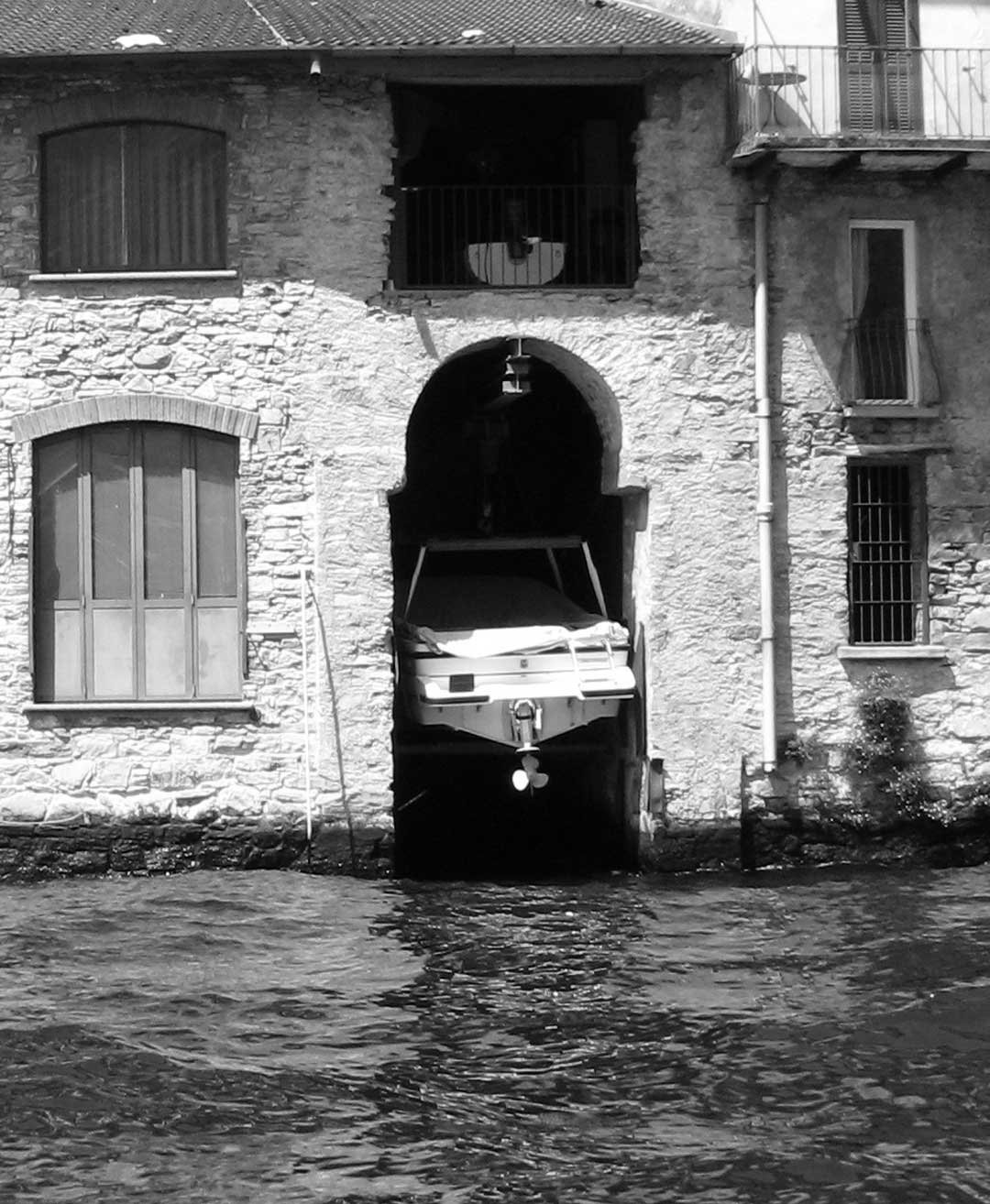Boat storage along the shores of Lake Como.