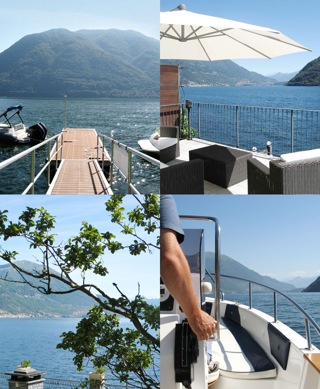 Private dock, lakeside garden, relaxation area by telos boats on Lake Como