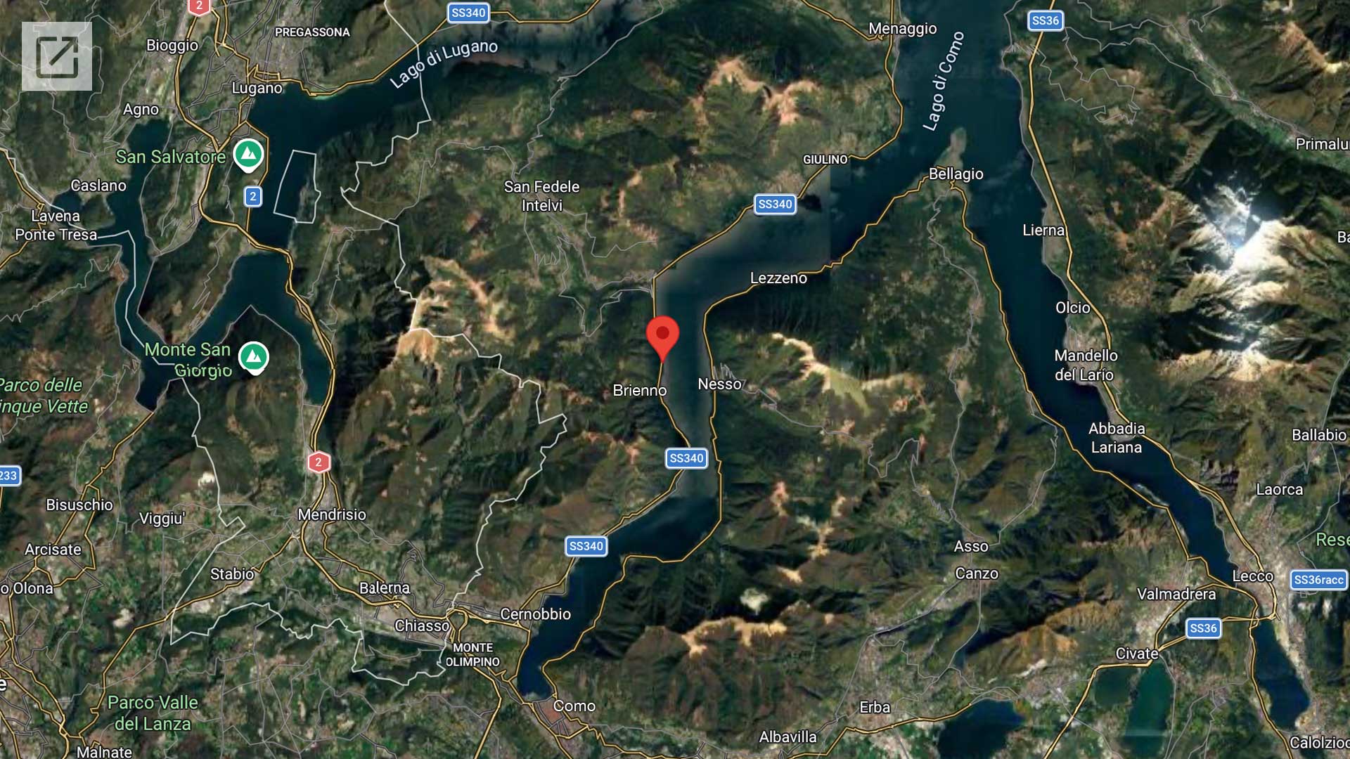 Map of Lake Como highlighting its main towns, historic villas and places to explore by boat.