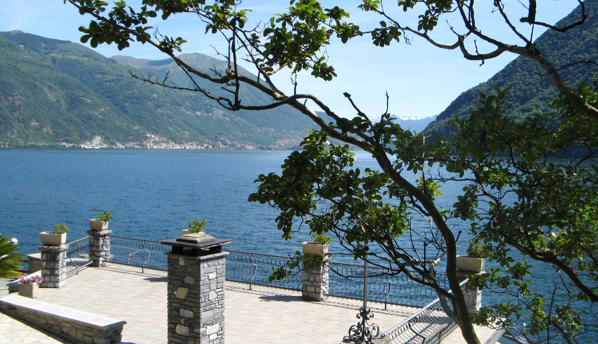 Lake Como viewed from the exclusive Telos Boats private boarding point in Brienno.